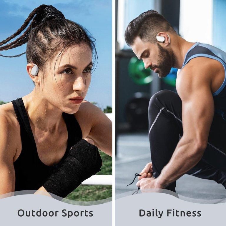 Bluetooth Earphones Wireless In-Ear Sports Stereo TWS Headphones Earhooks Ear-hanging Painless Wearing With Package -White - Image 3