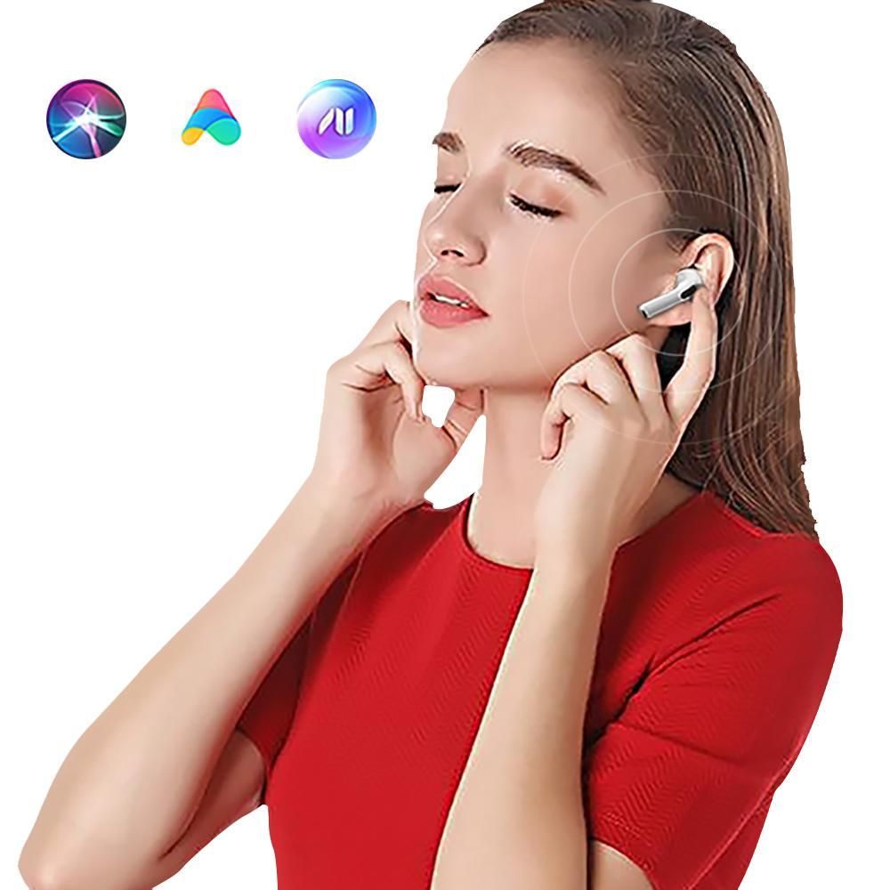 Bluetooth Headphones Wireless Earbuds Bluetooth Headphones Smartphone Compatible Wireless Earbuds with Charging Case for TV Smart Phone Computer Laptop Sports -White - Image 2