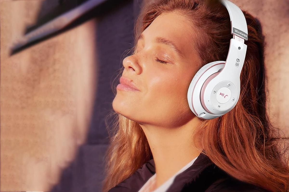 Bluetooth Headphones Over Ear HiFi Stereo Sound Wireless Headphones for Travel Work Cellphone-Pink - Image 3