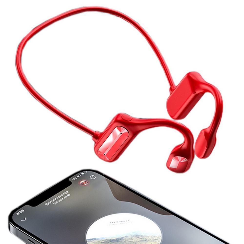 Bone Conduction Headphones Bone Conduction Bluetooth Earphones -Red - Image 2