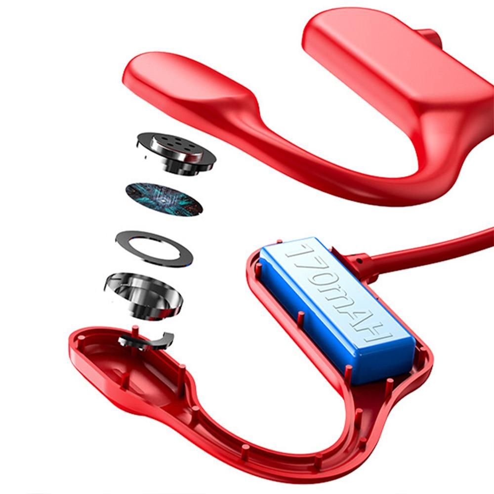 Bone Conduction Headphones Bone Conduction Bluetooth Earphones -Red - Image 6