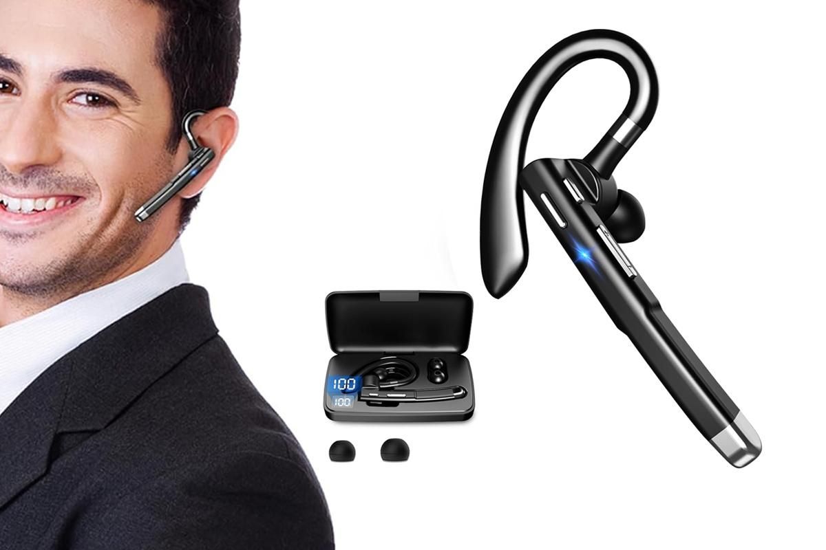 Single Ear Bluetooth Headset Wireless Headphone with Charging Case - Image 7