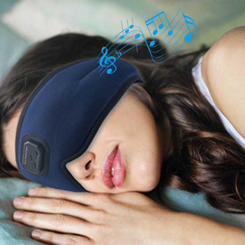 Sleep Mask Eye Mask White Noise Sleep Headphones Wireless 5.2 Bluetooth Music Sleeping Eye Mask -Navy - Image 2