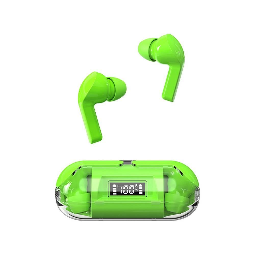 True Wireless Bluetooth Earphones In-ear Transparent Case LED Display Hearing Aid Mini Headphones Earbuds -Pink - Image 2