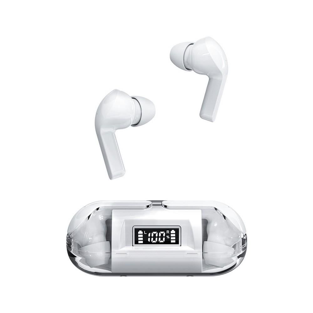 True Wireless Bluetooth Earphones In-ear Transparent Case LED Display Hearing Aid Mini Headphones Earbuds -Pink - Image 3