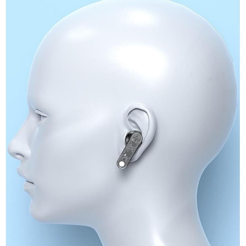 TWS Wireless Earphones 5.3 Bluetooth Headset with Mic HD Sound Auriculares Transparent Cute Half in Ear Headphones -Black - Image 4