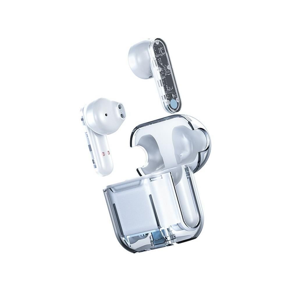 TWS Wireless Earphones 5.3 Bluetooth Headset with Mic HD Sound Auriculares Transparent Cute Half in Ear Headphones -Green - Image 4