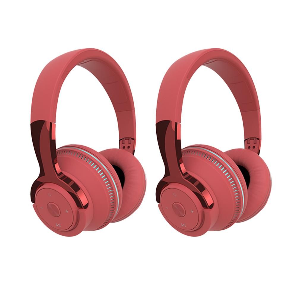 Wireless Bluetooth Headphones Over Ear Foldable Stereo Noise Cancelling Earphone for Travel Home Office -Red - Image 6