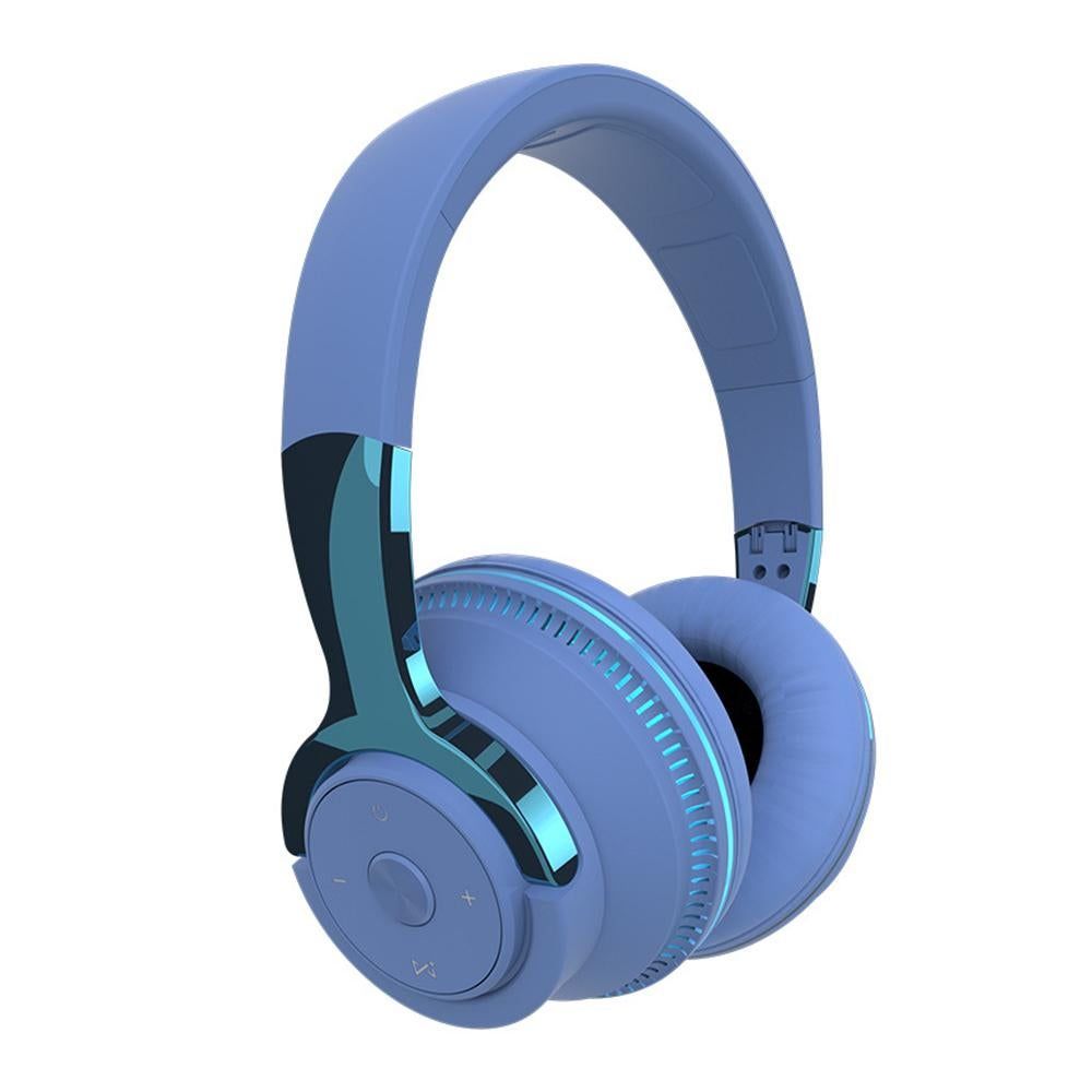 Wireless Bluetooth Headphones Over Ear Foldable Stereo Noise Cancelling Earphone for Travel Home Office -Blue - Image 1