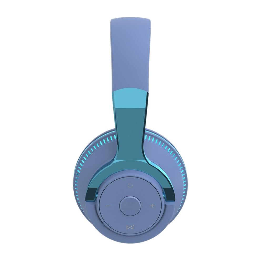 Wireless Bluetooth Headphones Over Ear Foldable Stereo Noise Cancelling Earphone for Travel Home Office -Blue - Image 2