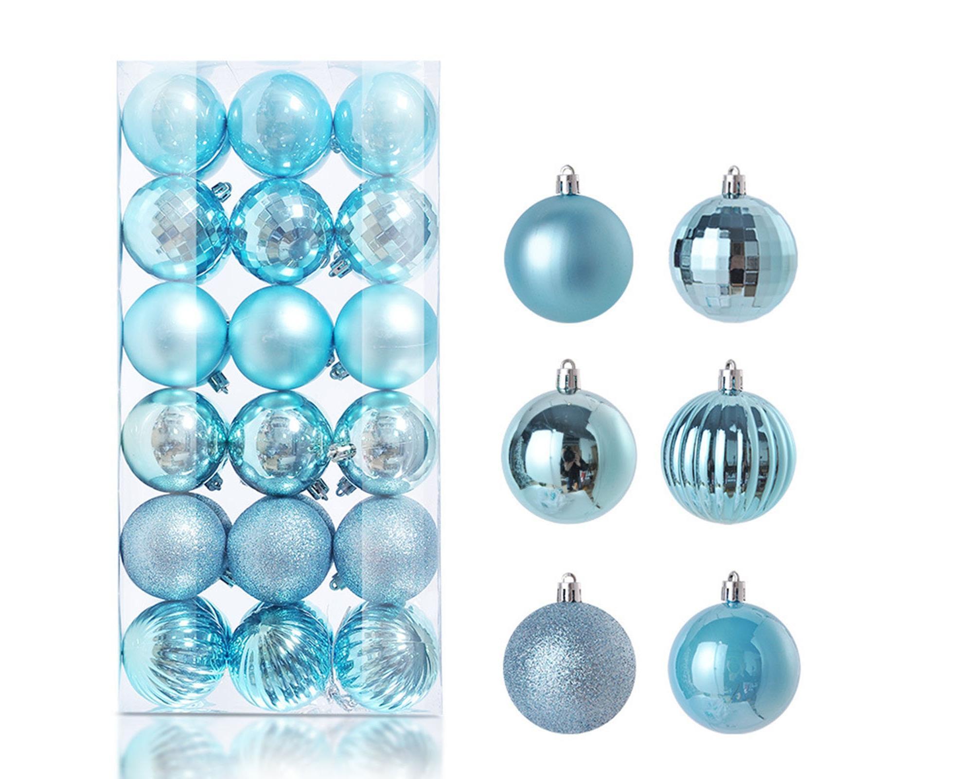 36Pcs Xmas Ball Electroplating Ornaments-Lake Blue - Image 2