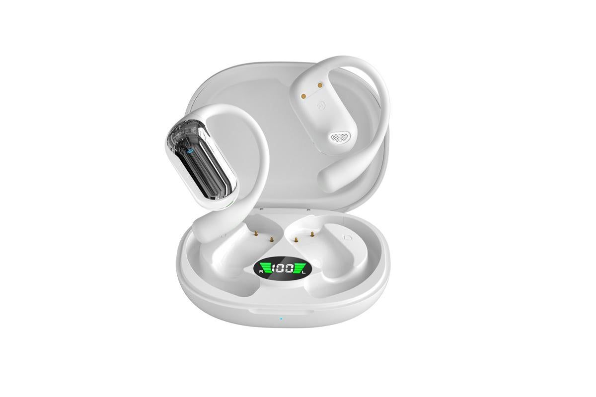 Wireless Earbud Bluetooth Compatible 5.4 Sports Earhook Earphone Earbuds-White - Image 4