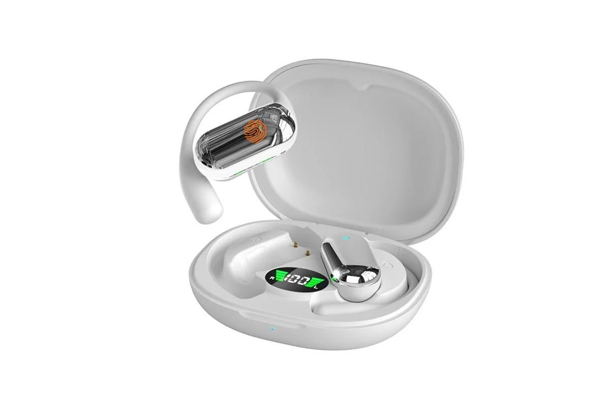 Wireless Earbud Bluetooth Compatible 5.4 Sports Earhook Earphone Earbuds-White - Image 6