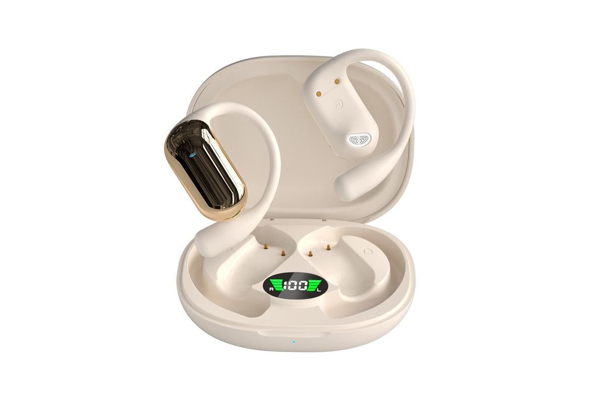 Wireless Earbud Bluetooth Compatible 5.4 Sports Earhook Earphone Earbuds-Khaki - Image 4