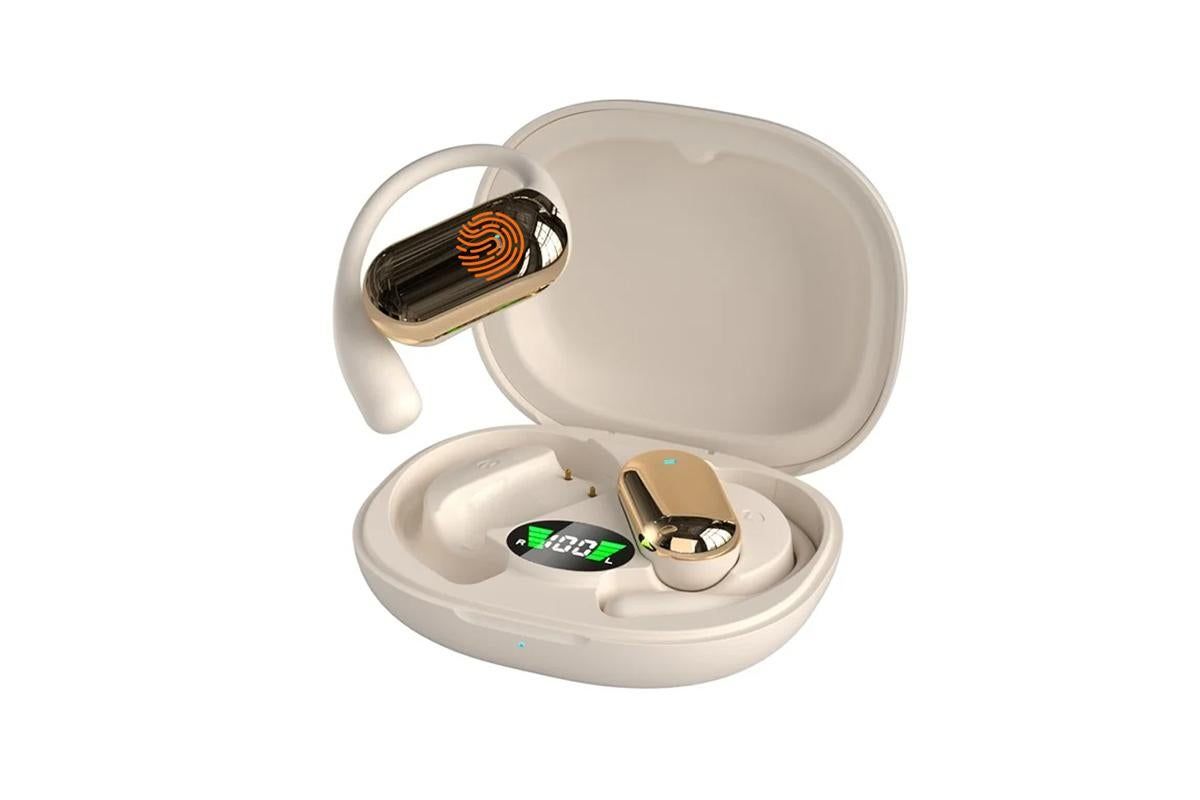 Wireless Earbud Bluetooth Compatible 5.4 Sports Earhook Earphone Earbuds-Khaki - Image 6