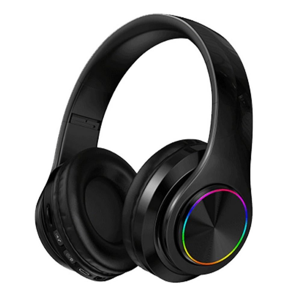 Wireless Headphones Wireless Earbuds B39 LED Light Up Foldable Headset Bluetooth 5.0 Stereo Headphones Built in Microphone -Black - Image 2