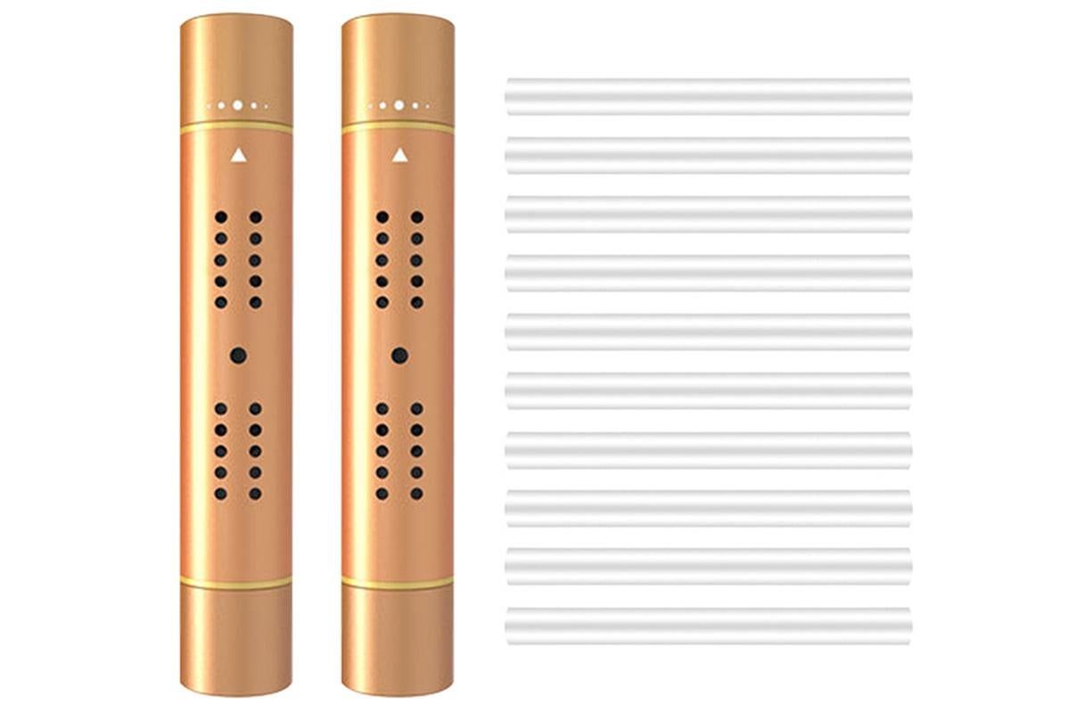 Car Air Vent Clip Air Freshener with Scent Sticks Metal Aroma Diffuser-Gold - Image 2