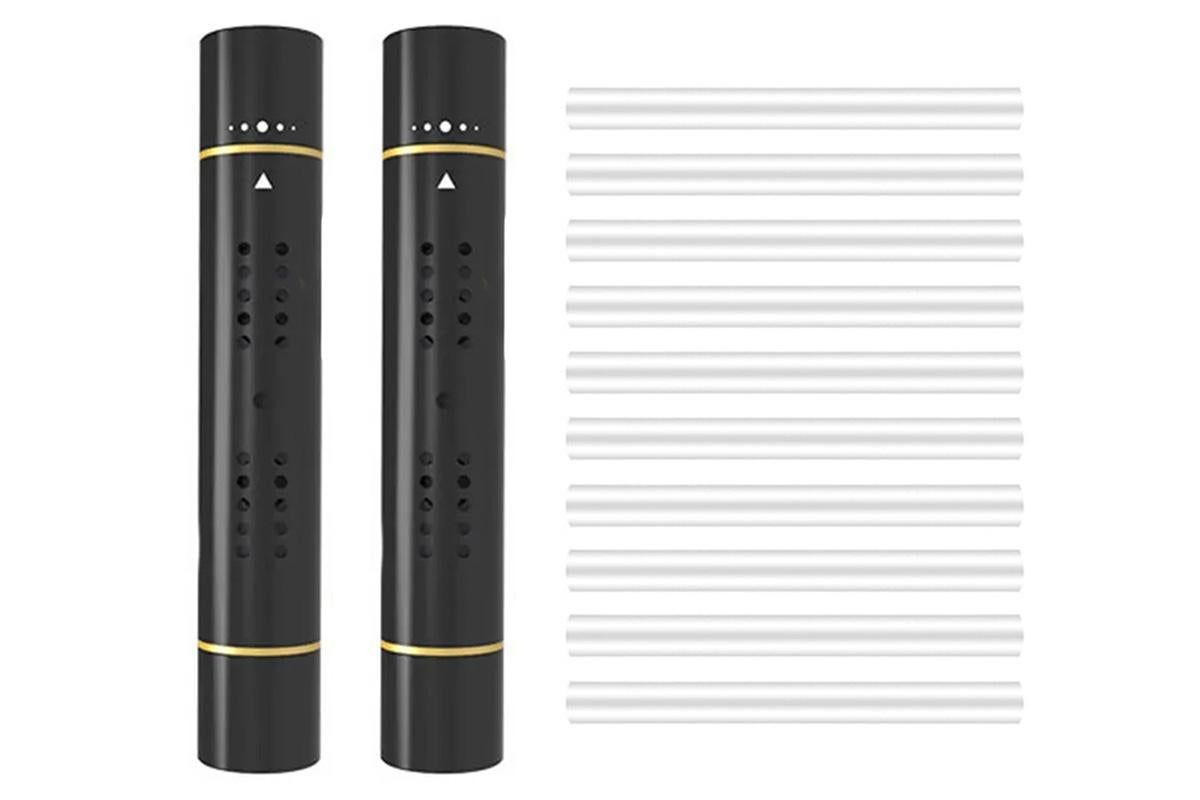 Car Air Vent Clip Air Freshener with Scent Sticks Metal Aroma Diffuser-Black - Image 2