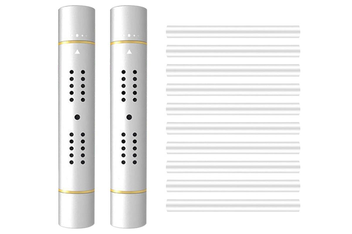 Car Air Vent Clip Air Freshener with Scent Sticks Metal Aroma Diffuser-Silver - Image 2