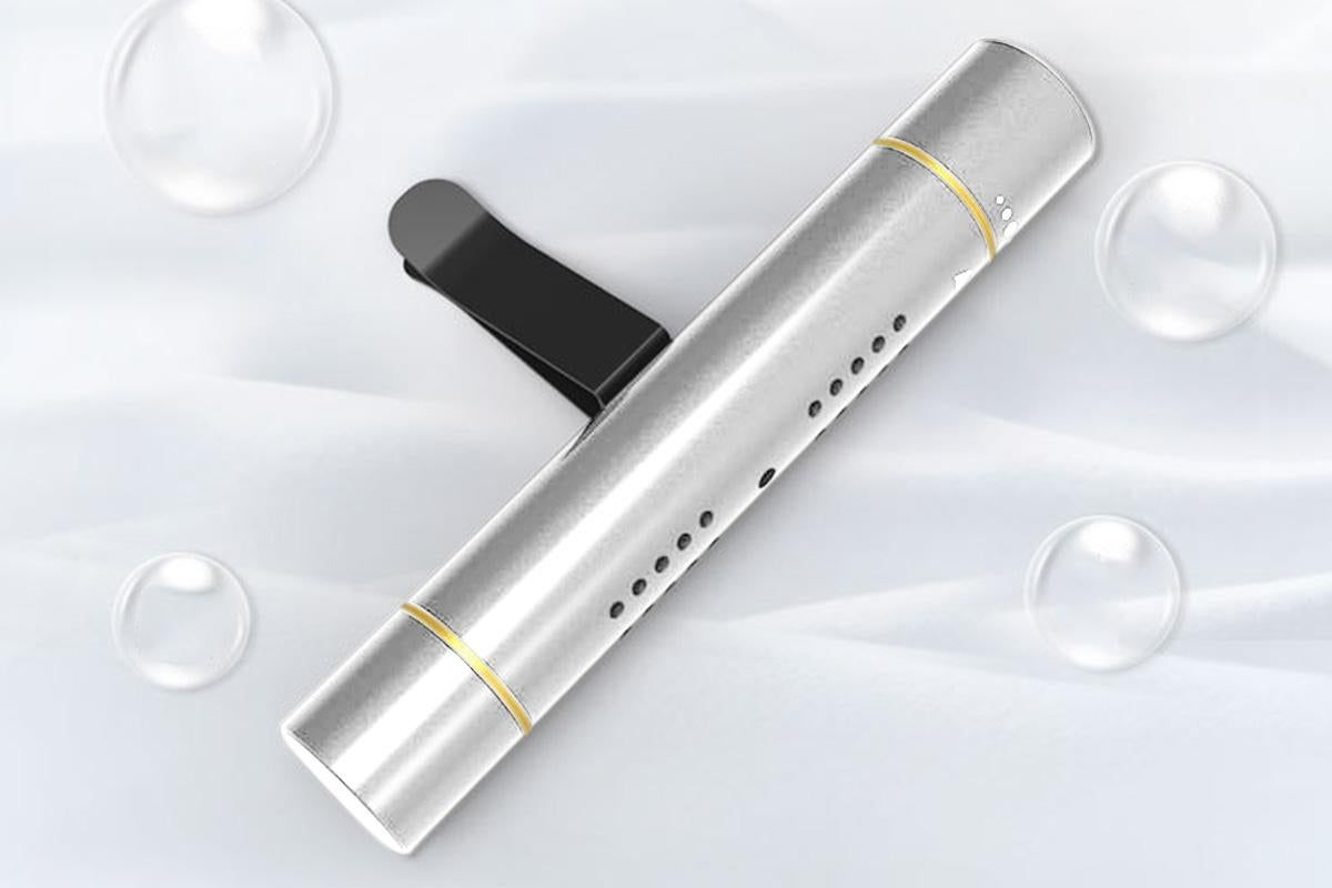 Car Air Vent Clip Air Freshener with Scent Sticks Metal Aroma Diffuser-Silver - Image 3