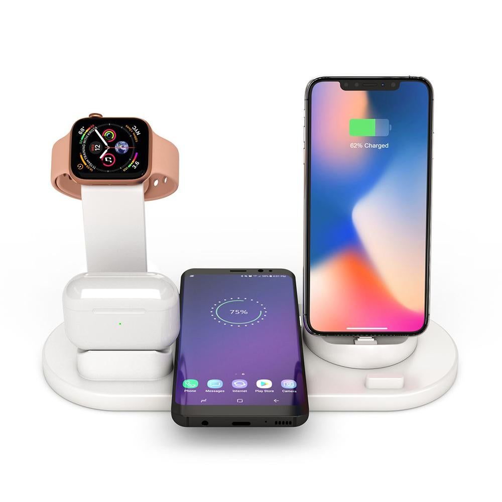 Wireless Charger Dock 3 in 1 Charging Station Wireless Charger Stand for Apple iPhone Watch -White - Image 1