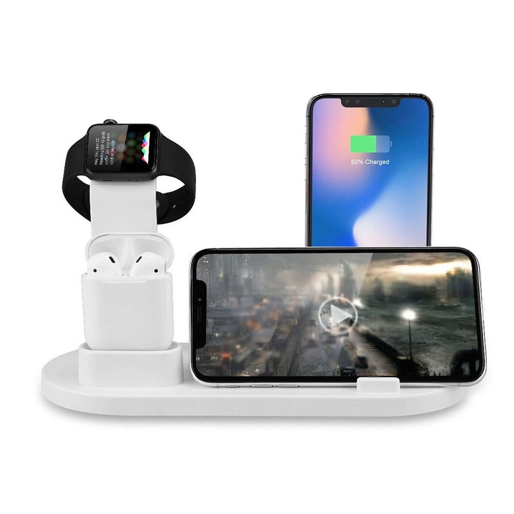 Wireless Charger Dock 3 in 1 Charging Station Wireless Charger Stand for Apple iPhone Watch -White - Image 2