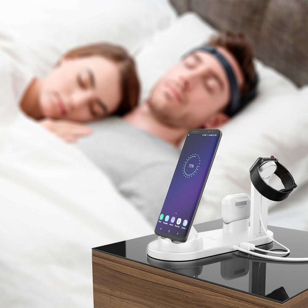 Wireless Charger Dock 3 in 1 Charging Station Wireless Charger Stand for Apple iPhone Watch -White - Image 4