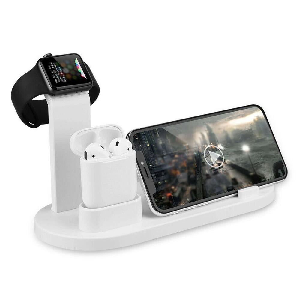 Wireless Charger Dock 3 in 1 Charging Station Wireless Charger Stand for Apple iPhone Watch -White - Image 5
