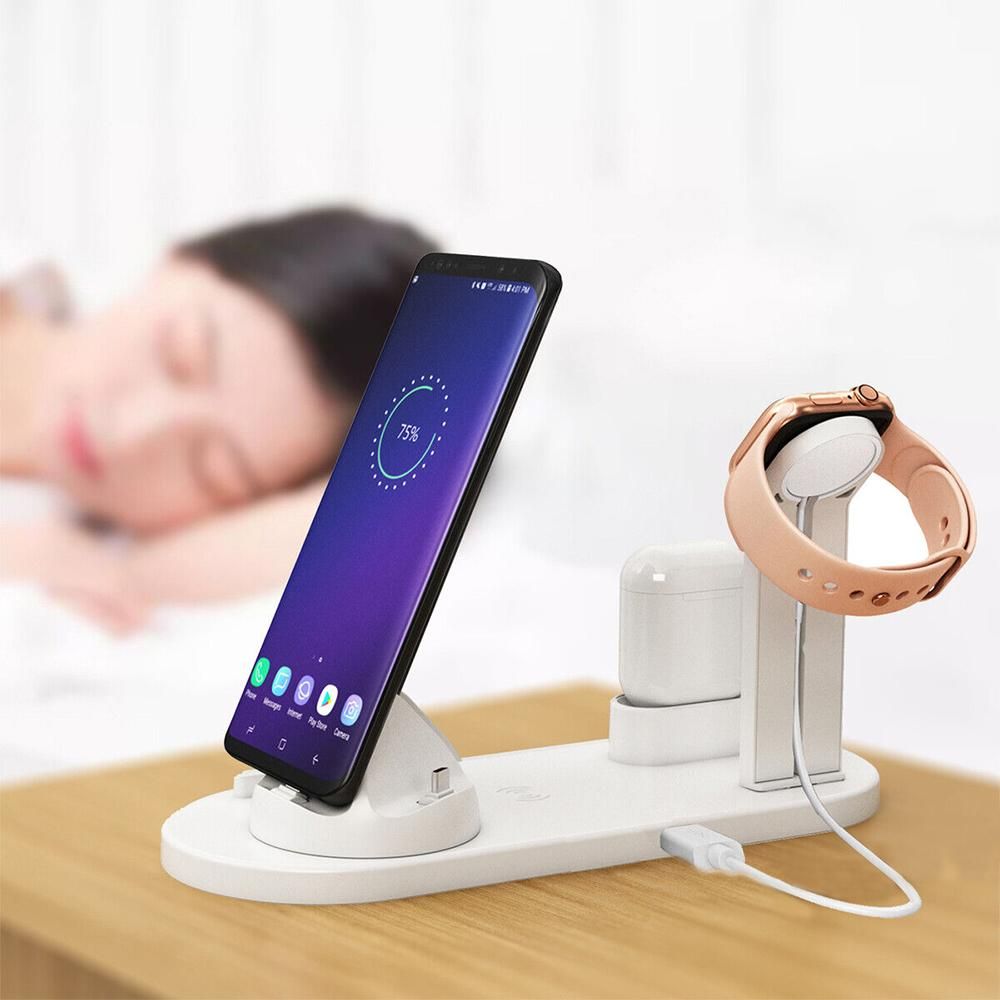 Wireless Charger Dock 3 in 1 Charging Station Wireless Charger Stand for Apple iPhone Watch -White - Image 6