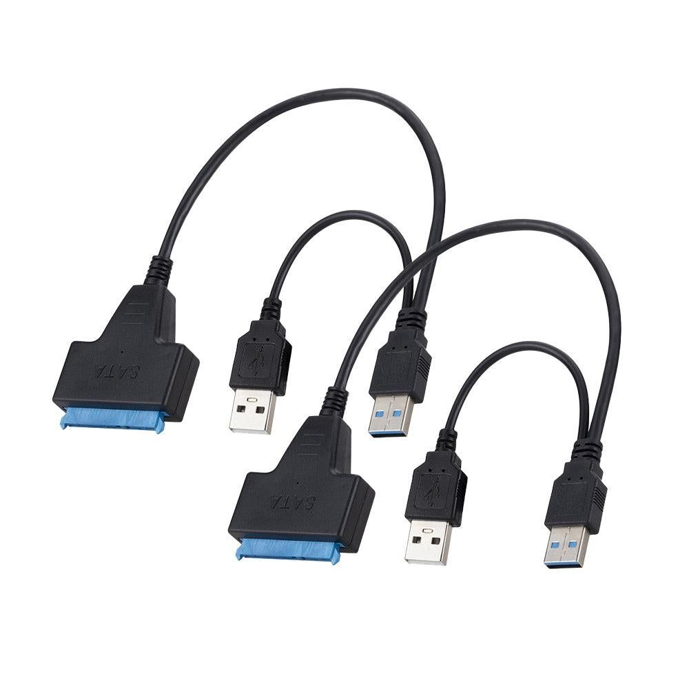 2Pcs USB 3.0 to SATA Hard Drive Adapter Cable External Hard Drive Converter Support for 2.5 inch Hard Drive HDD SSD Dual USB - Image 7
