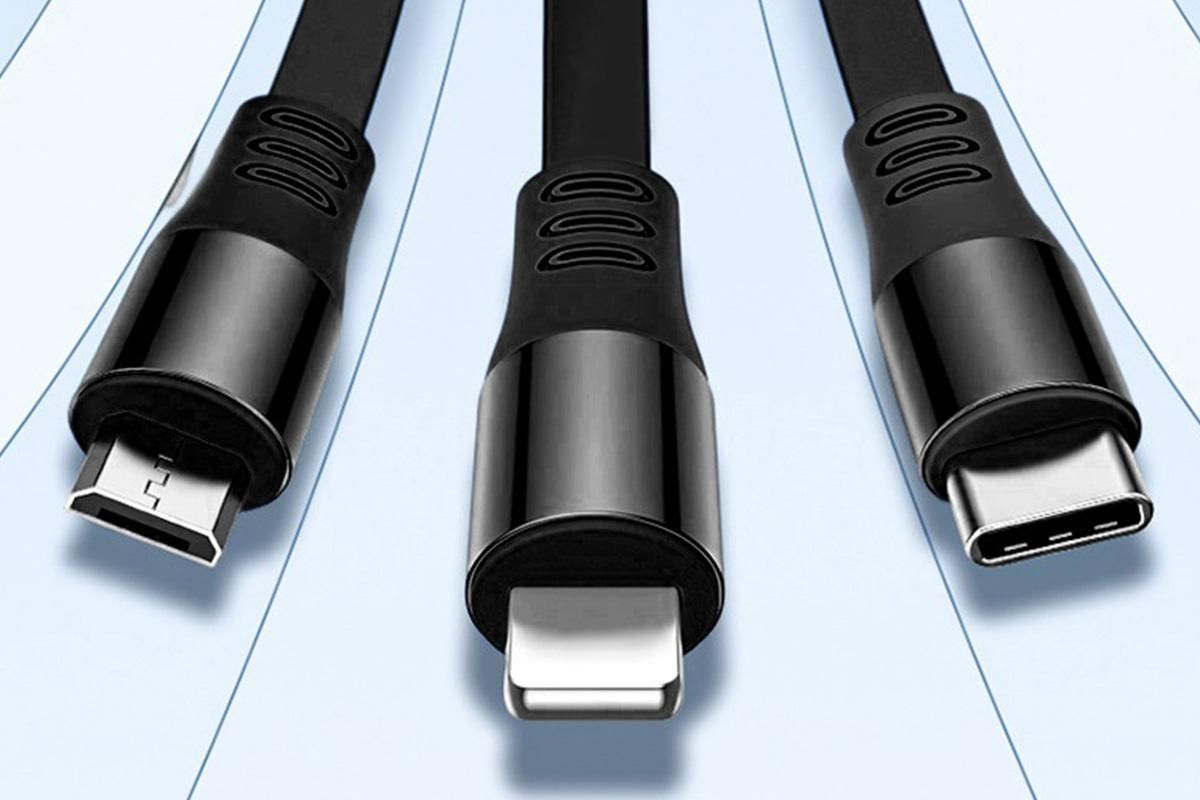 3 In 2 Retractable Multi Charging Cable Retracted USB C Cell Phone Charger - Image 4