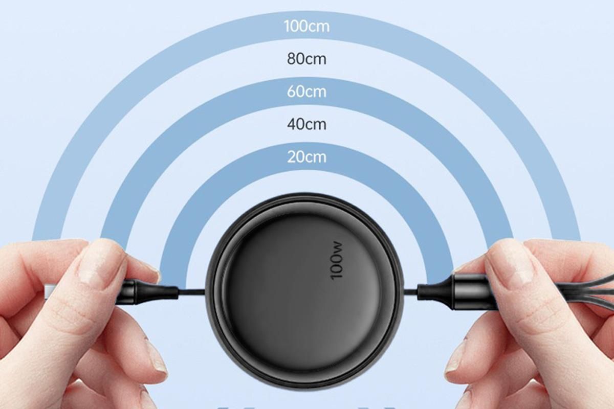 3 In 2 Retractable Multi Charging Cable Retracted USB C Cell Phone Charger - Image 5