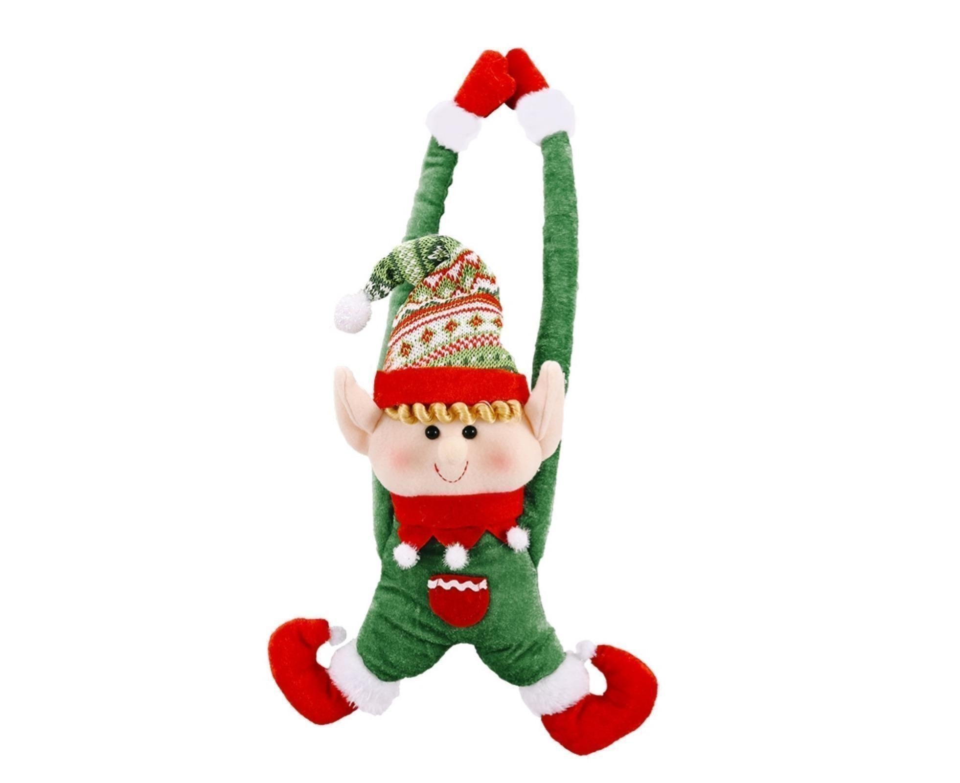 Cartoon Curtain Buckle Door Handle Pendant Holiday Decor Christmas Ornament Gift-Green - Image 1