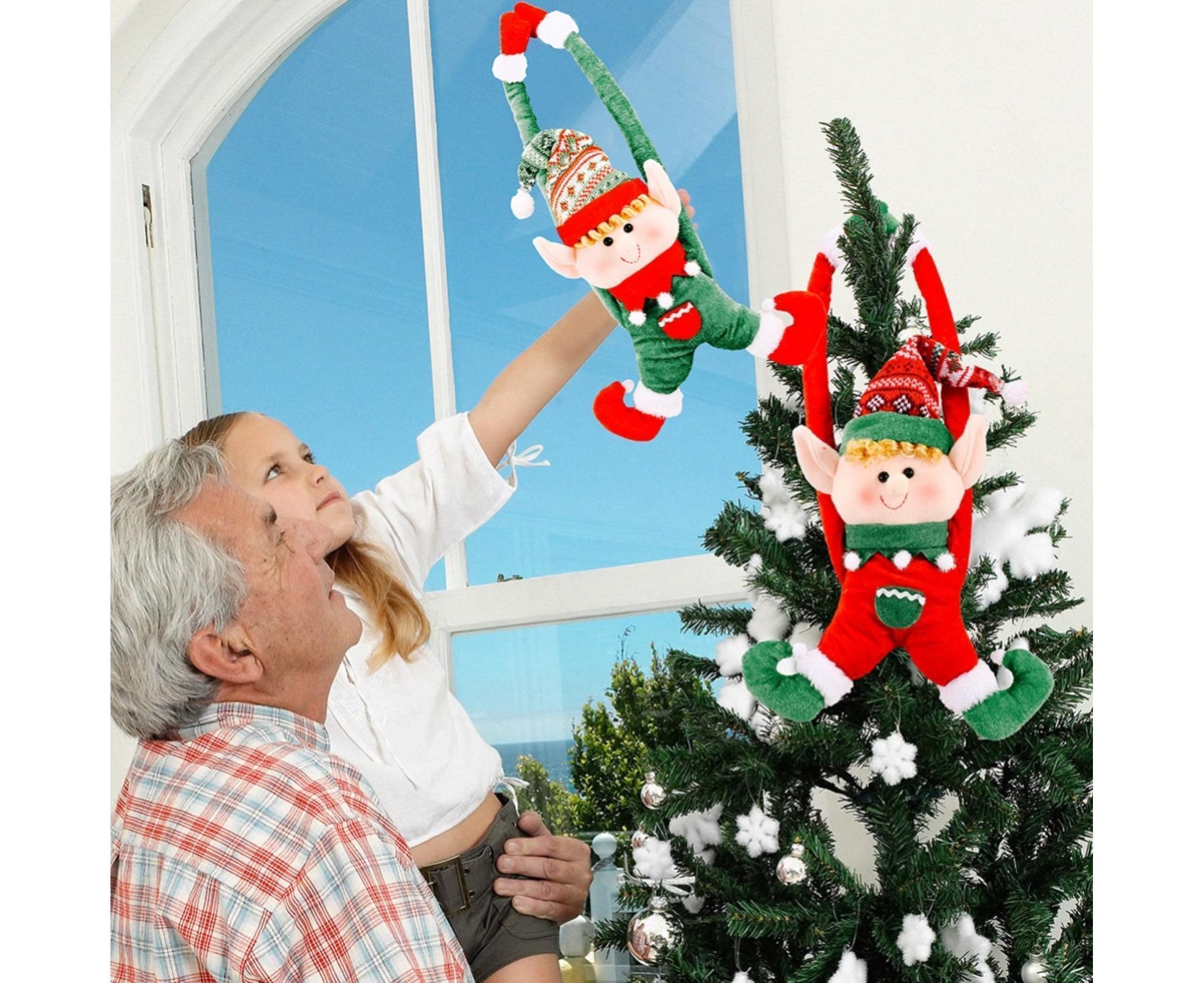 Cartoon Curtain Buckle Door Handle Pendant Holiday Decor Christmas Ornament Gift-Green - Image 3