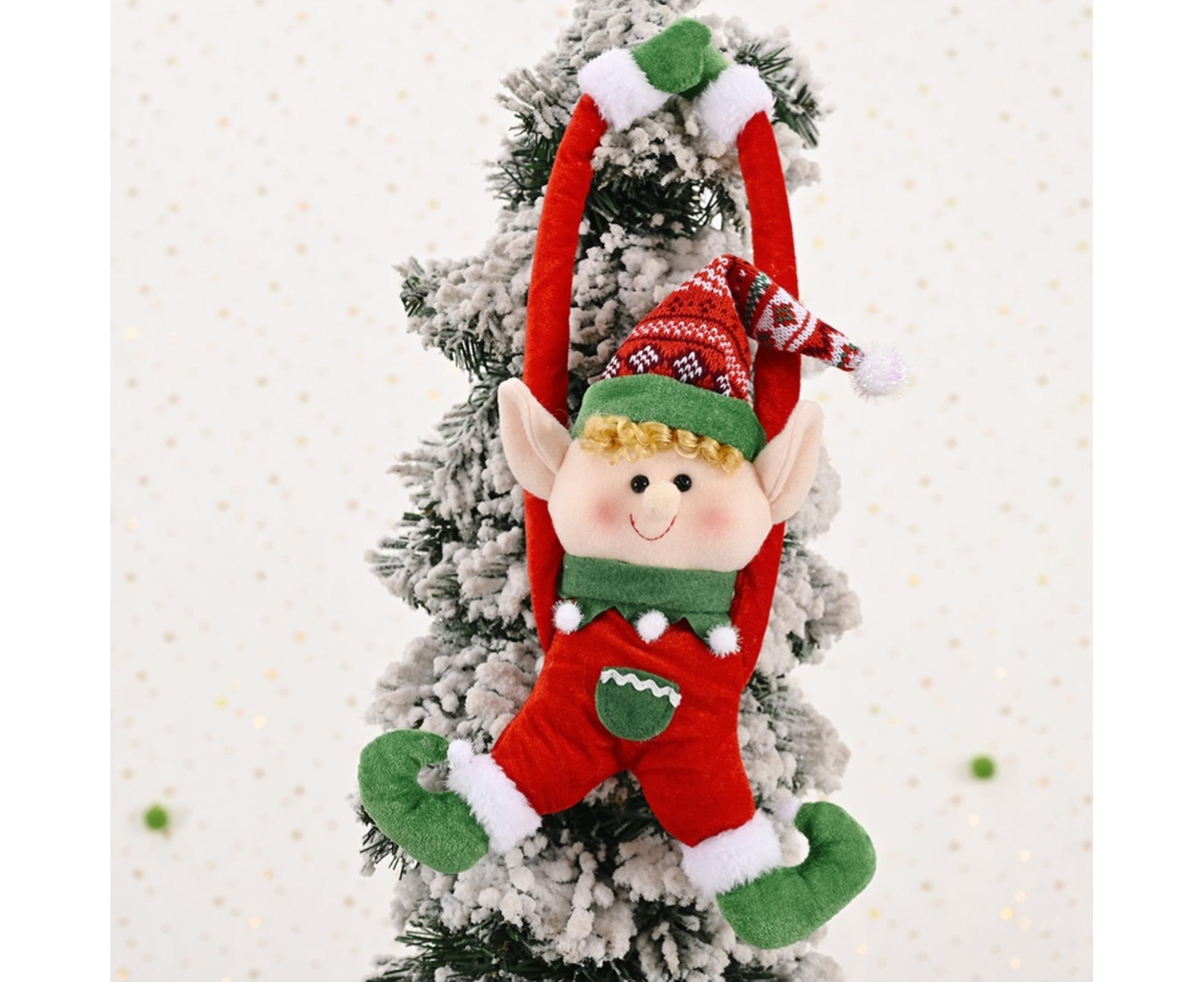Cartoon Curtain Buckle Door Handle Pendant Holiday Decor Christmas Ornament Gift-Green - Image 4
