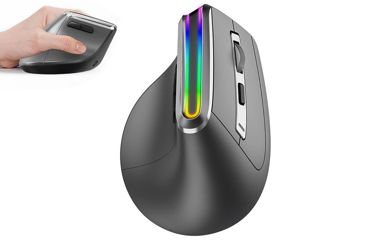 Ergonomic Vertical Mouse 2.4G RGB Wireless Optical Mouse for Computer PC - Image 1
