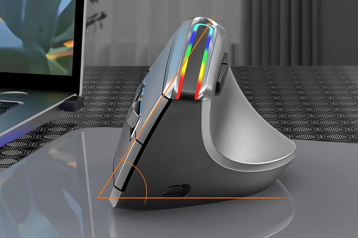 Ergonomic Vertical Mouse 2.4G RGB Wireless Optical Mouse for Computer PC - Image 2