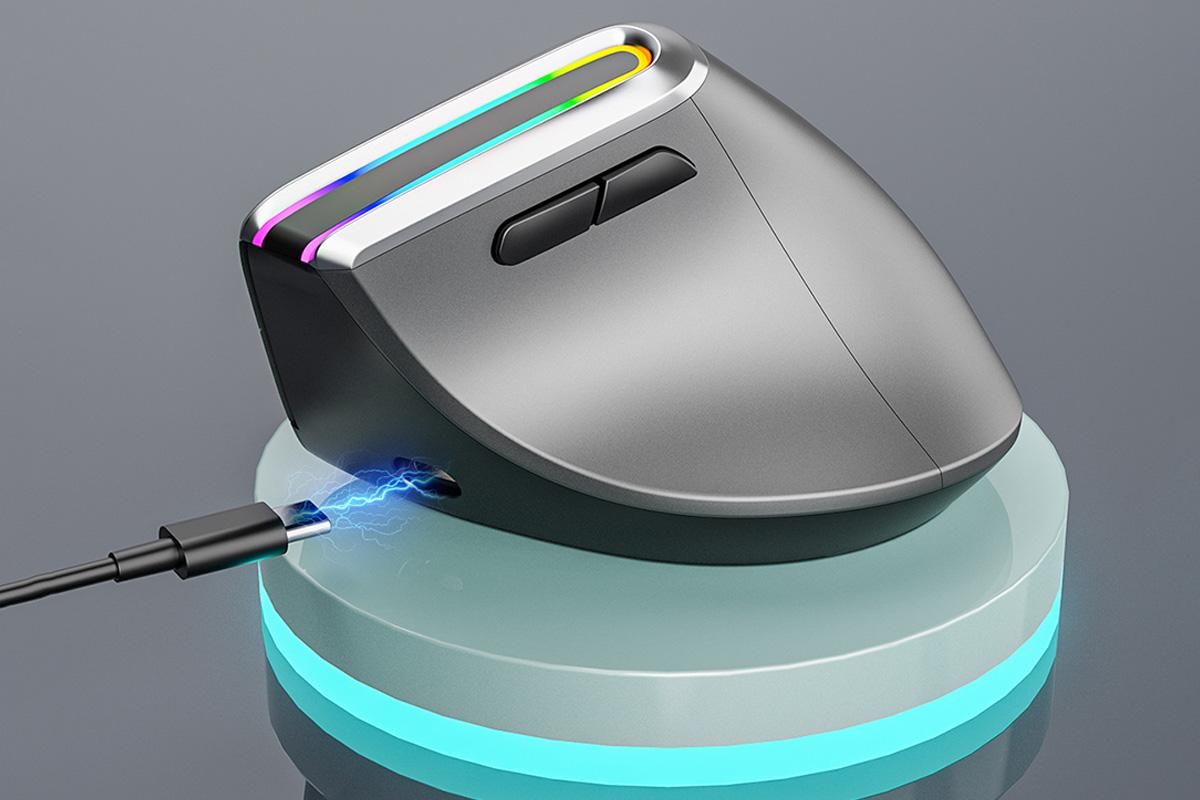 Ergonomic Vertical Mouse 2.4G RGB Wireless Optical Mouse for Computer PC - Image 5