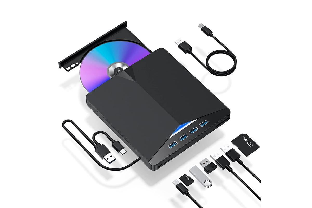 External CD/DVD Drive USB 3.0 Ultra-Slim Portable Burner Writer Compatible with Mac Os Windows 11 10 7 - Image 1