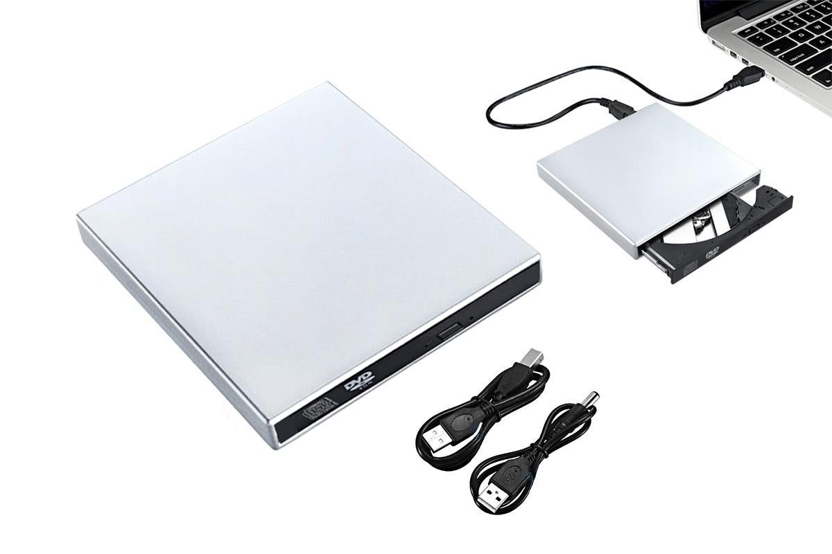 External CD RW Writer Player Protable USB 2.0 Drive for Laptop Notebook PC Desktop Computer-Silver - Image 1