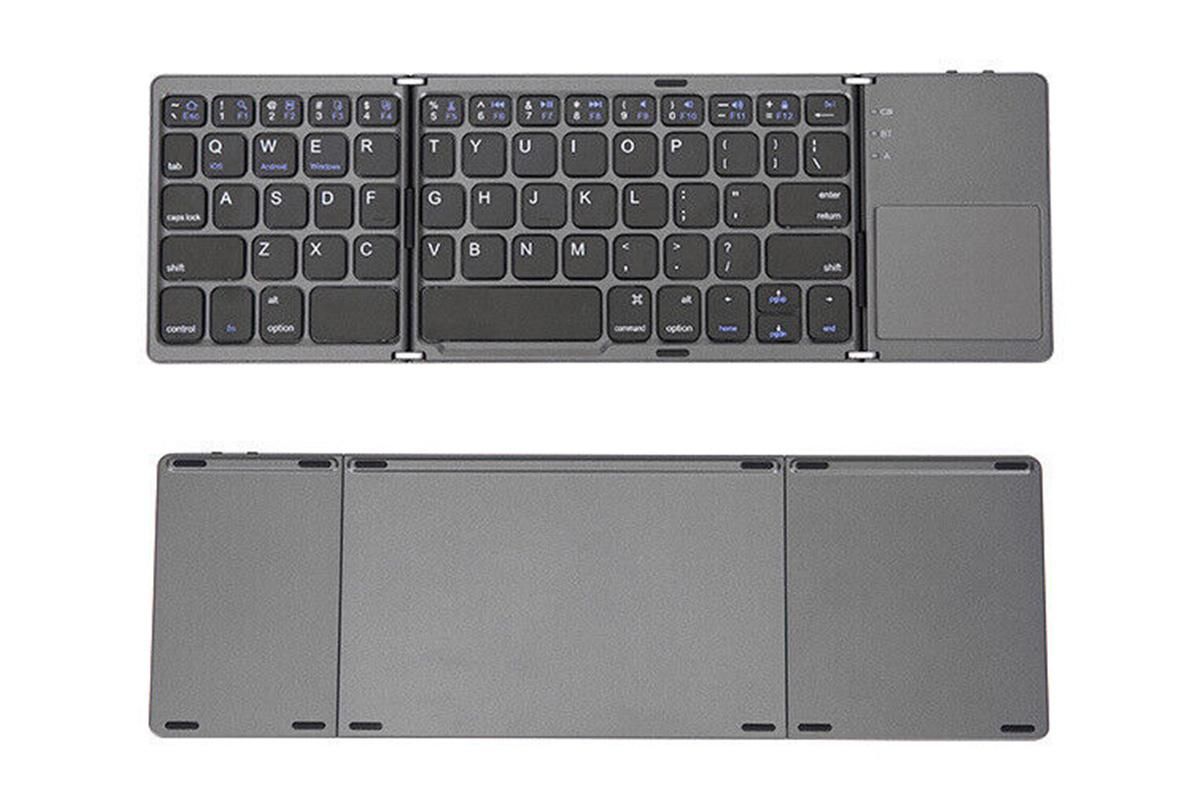 Foldable Bluetooth Keyboard with Touchpad Full-Size Travel Keyboards for Windows iOS Android-USB-B Interface - Image 4