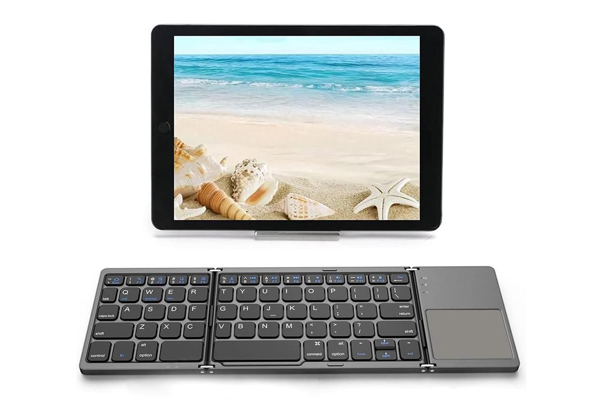 Foldable Bluetooth Keyboard with Touchpad Full-Size Travel Keyboards for Windows iOS Android-USB-B Interface - Image 5