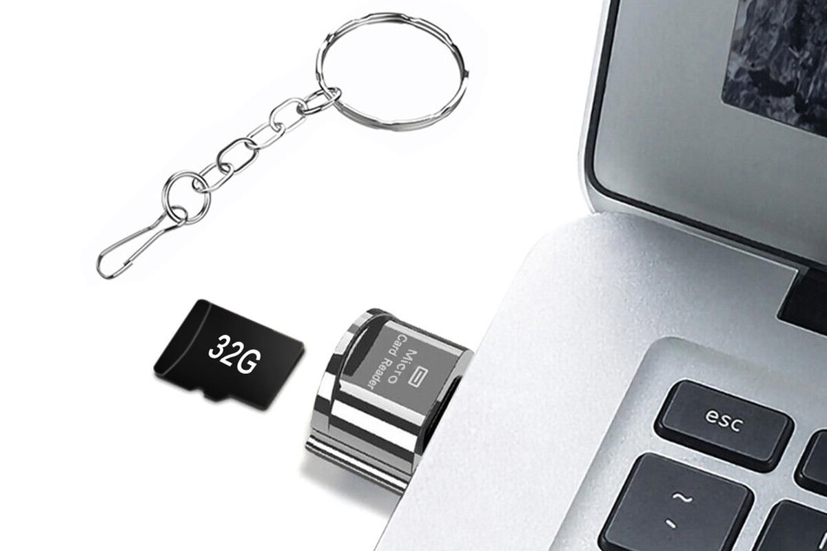 SD Card Reader for iPhone ipad Android Mac Camera Micro SD Card Reader -USB Port - Image 1