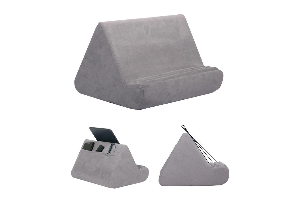 Tablet Holder Multi Angle Lazy Holder Stand with 2 Pockets for Bed Desk-Grey - Image 3