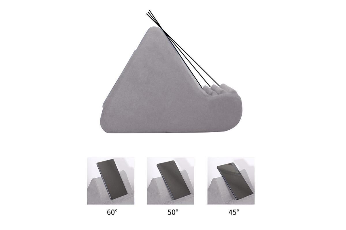 Tablet Holder Multi Angle Lazy Holder Stand with 2 Pockets for Bed Desk-Grey - Image 4