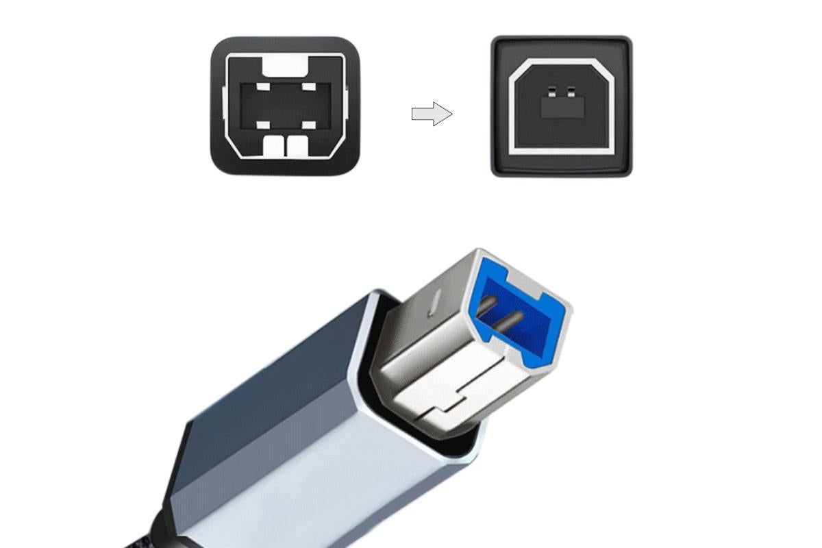 USB to USB 2.0 Printer Cable 1.5m Braided Cord for Scanner - Image 3