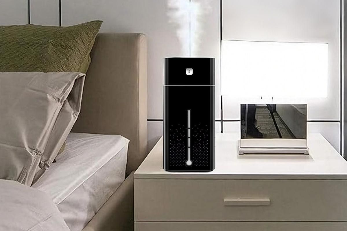1L Ultrasonic Air Humidifier Cool Mist with 7 Color LED Light for Bedroom-Black - Image 3
