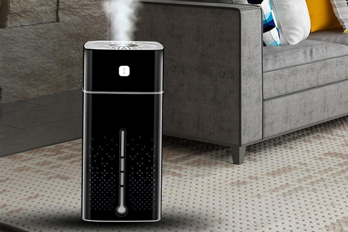 1L Ultrasonic Air Humidifier Cool Mist with 7 Color LED Light for Bedroom-Black - Image 4