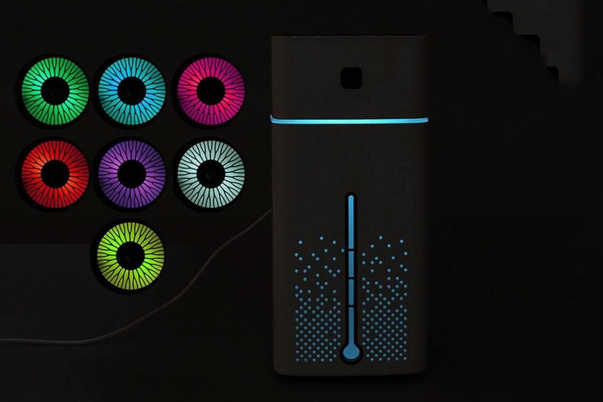 1L Ultrasonic Air Humidifier Cool Mist with 7 Color LED Light for Bedroom-Black - Image 6
