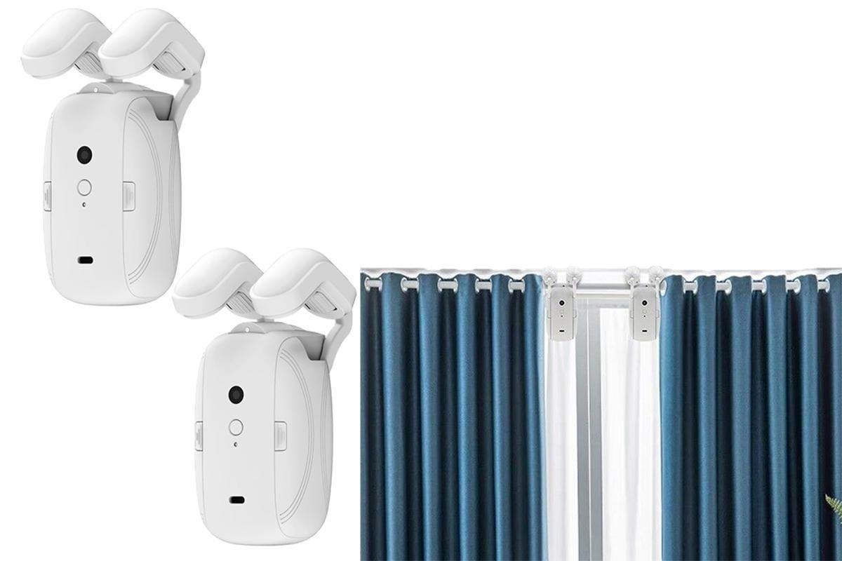 2Pcs Auto Curtains Opener Shower Drape Motor Switchbot Timer Wireless Smart Home Kit - Image 1